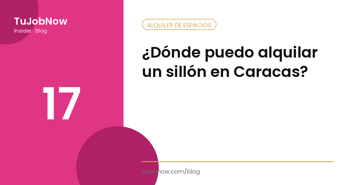 ¿Dónde puedo alquilar un sillón en Caracas?