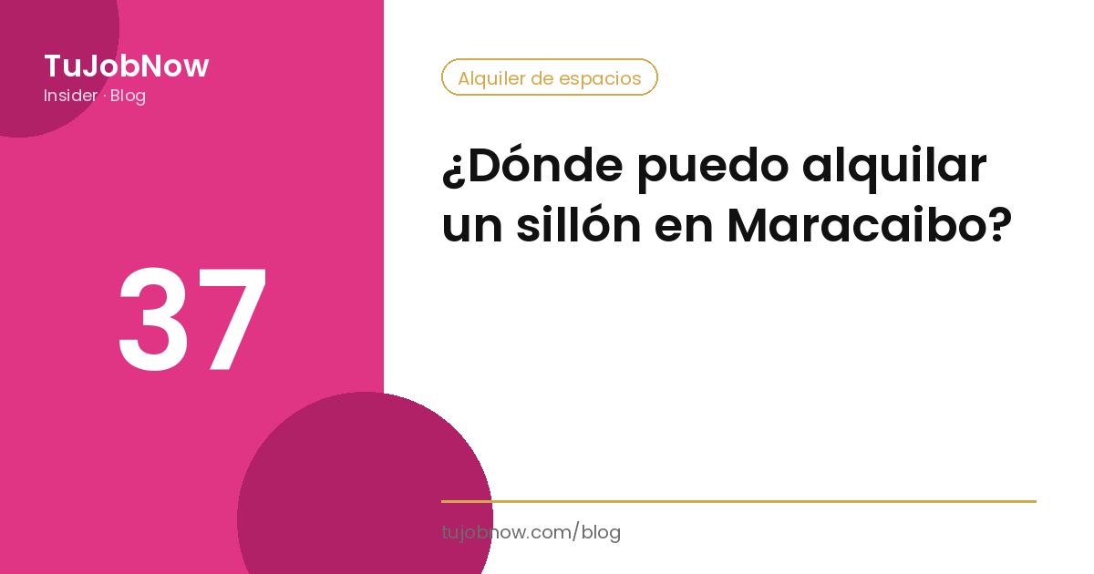 ¿Dónde puedo alquilar un sillón en Maracaibo?