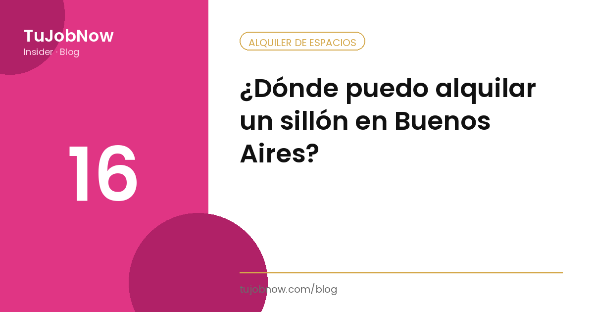 ¿Dónde puedo alquilar un sillón en Buenos Aires?