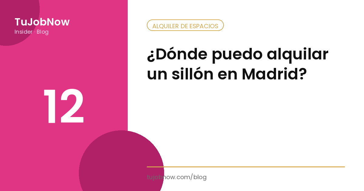 ¿Dónde puedo alquilar un sillón en Madrid?