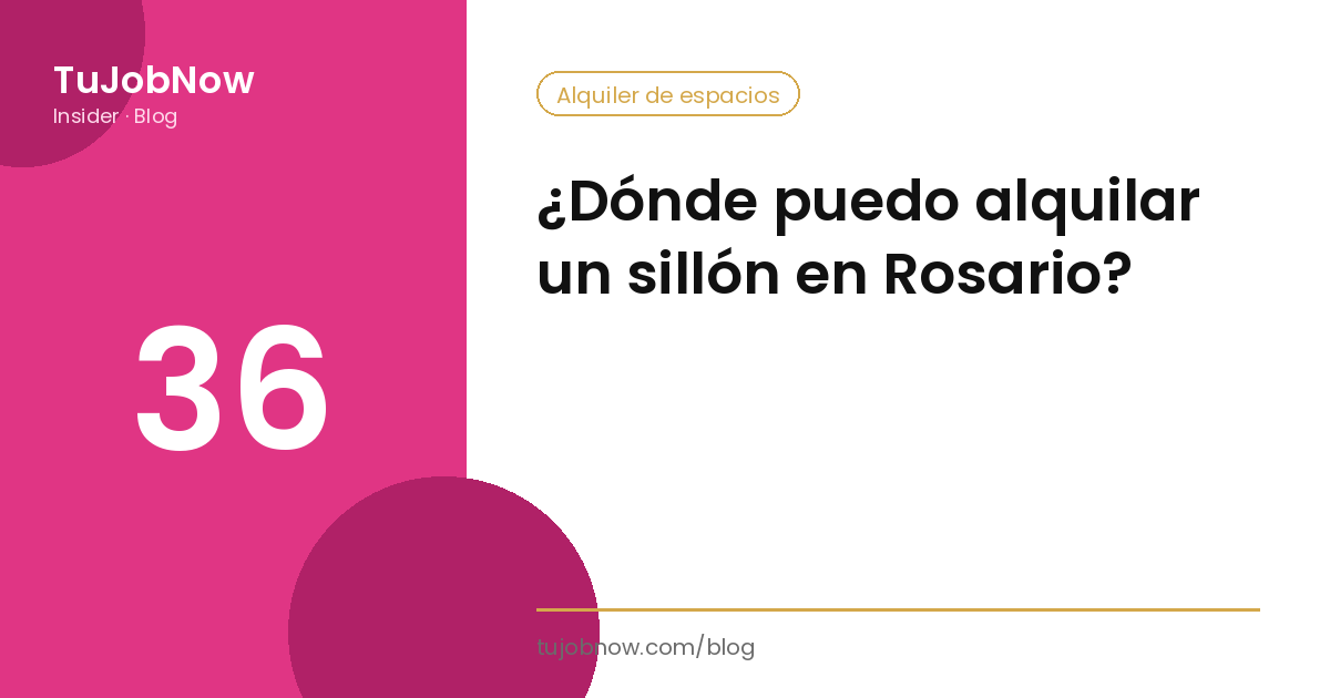 ¿Dónde puedo alquilar un sillón en Rosario?