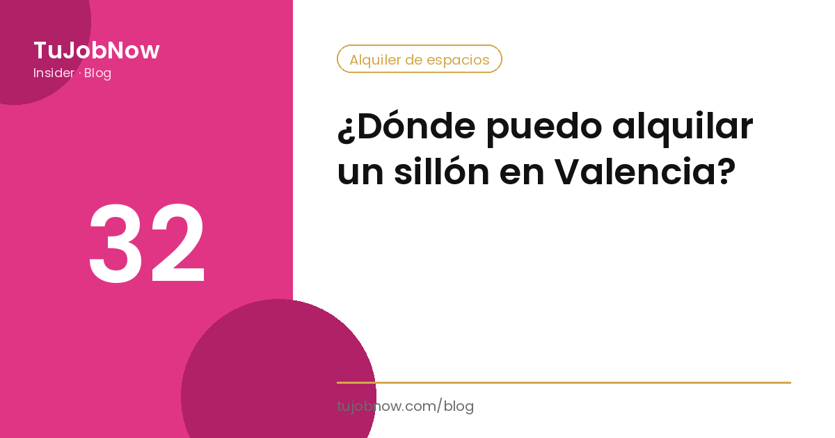 ¿Dónde puedo alquilar un sillón en Valencia?